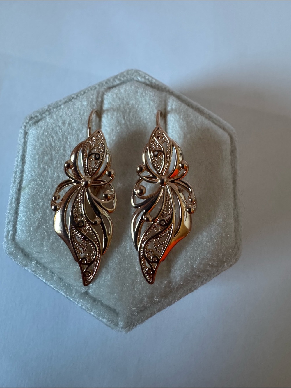 Vintage 14K 585 Rolled Rose Gold Earrings | Not Solid Gold